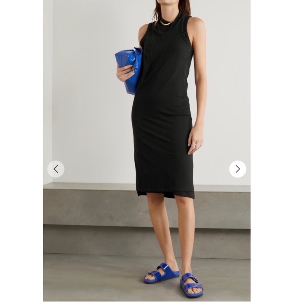 NWT The Frankie Shop Double Asymmetric Layer Tank Dress in Black